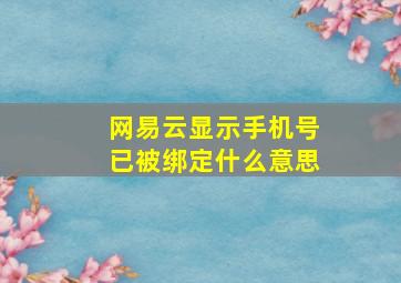 网易云显示手机号已被绑定什么意思