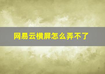 网易云横屏怎么弄不了