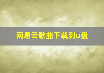 网易云歌曲下载到u盘