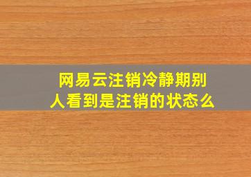 网易云注销冷静期别人看到是注销的状态么