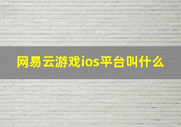 网易云游戏ios平台叫什么