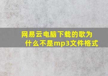 网易云电脑下载的歌为什么不是mp3文件格式