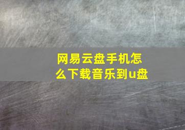 网易云盘手机怎么下载音乐到u盘