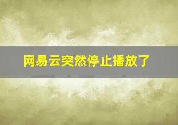 网易云突然停止播放了