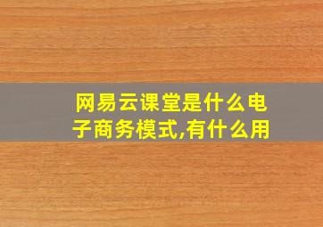 网易云课堂是什么电子商务模式,有什么用