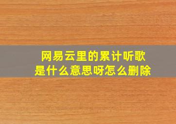 网易云里的累计听歌是什么意思呀怎么删除