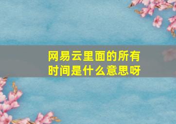 网易云里面的所有时间是什么意思呀