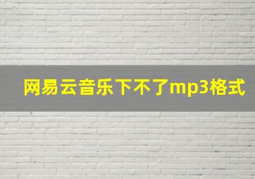 网易云音乐下不了mp3格式