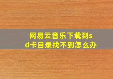 网易云音乐下载到sd卡目录找不到怎么办