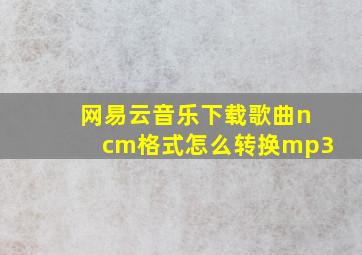 网易云音乐下载歌曲ncm格式怎么转换mp3