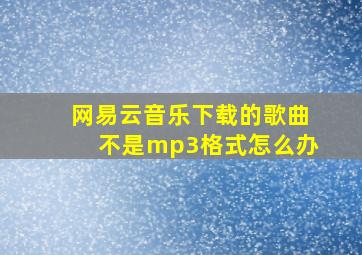 网易云音乐下载的歌曲不是mp3格式怎么办