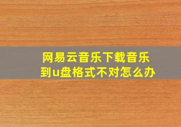 网易云音乐下载音乐到u盘格式不对怎么办