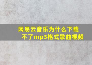 网易云音乐为什么下载不了mp3格式歌曲视频