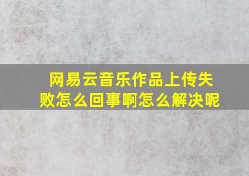 网易云音乐作品上传失败怎么回事啊怎么解决呢