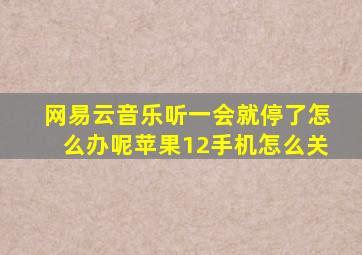 网易云音乐听一会就停了怎么办呢苹果12手机怎么关