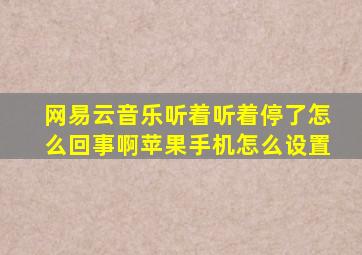 网易云音乐听着听着停了怎么回事啊苹果手机怎么设置