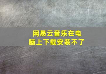 网易云音乐在电脑上下载安装不了