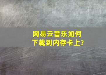 网易云音乐如何下载到内存卡上?