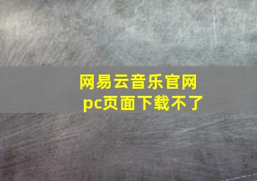 网易云音乐官网pc页面下载不了