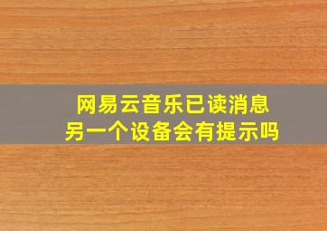 网易云音乐已读消息另一个设备会有提示吗