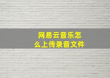 网易云音乐怎么上传录音文件