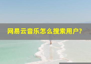 网易云音乐怎么搜索用户?