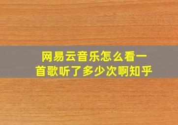 网易云音乐怎么看一首歌听了多少次啊知乎