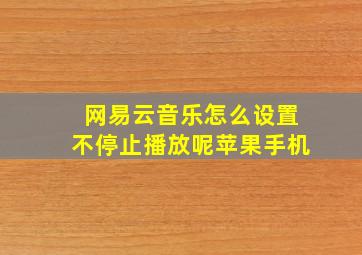 网易云音乐怎么设置不停止播放呢苹果手机