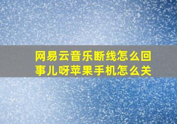 网易云音乐断线怎么回事儿呀苹果手机怎么关