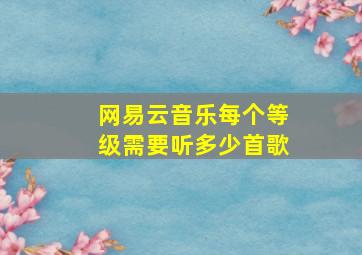 网易云音乐每个等级需要听多少首歌