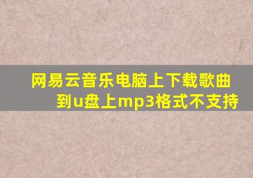 网易云音乐电脑上下载歌曲到u盘上mp3格式不支持