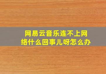 网易云音乐连不上网络什么回事儿呀怎么办