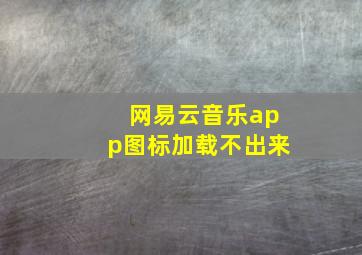 网易云音乐app图标加载不出来