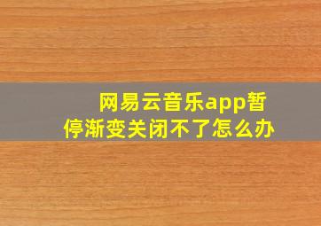 网易云音乐app暂停渐变关闭不了怎么办