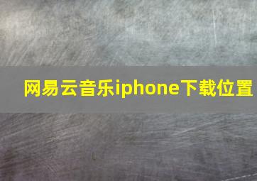 网易云音乐iphone下载位置