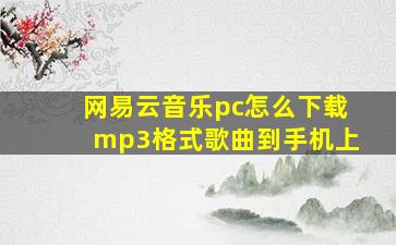 网易云音乐pc怎么下载mp3格式歌曲到手机上