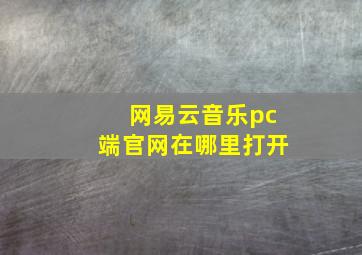 网易云音乐pc端官网在哪里打开