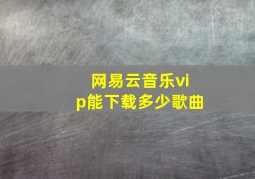 网易云音乐vip能下载多少歌曲