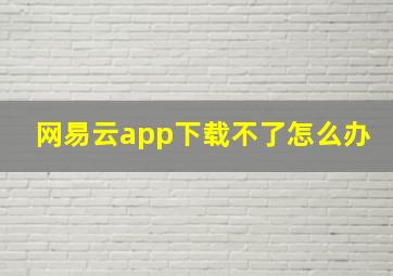 网易云app下载不了怎么办