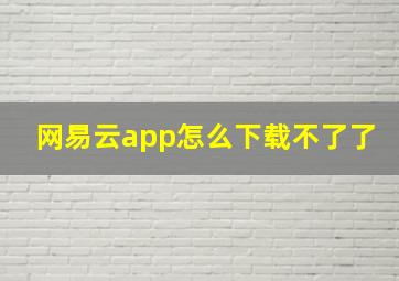 网易云app怎么下载不了了