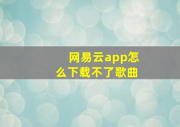 网易云app怎么下载不了歌曲