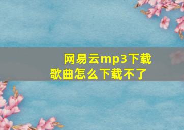 网易云mp3下载歌曲怎么下载不了