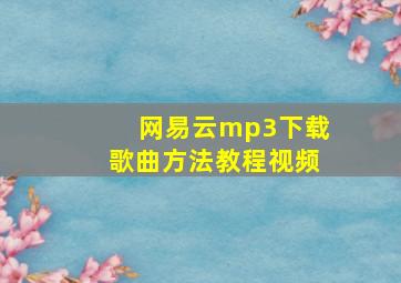 网易云mp3下载歌曲方法教程视频