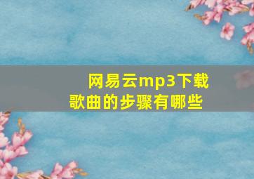 网易云mp3下载歌曲的步骤有哪些