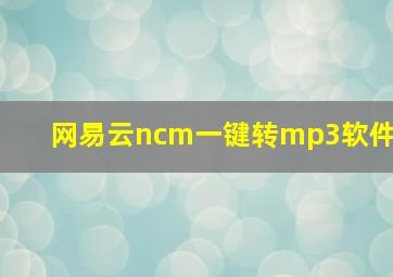 网易云ncm一键转mp3软件