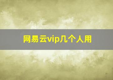 网易云vip几个人用