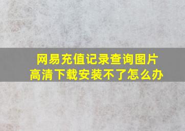 网易充值记录查询图片高清下载安装不了怎么办