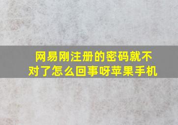 网易刚注册的密码就不对了怎么回事呀苹果手机