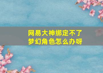 网易大神绑定不了梦幻角色怎么办呀