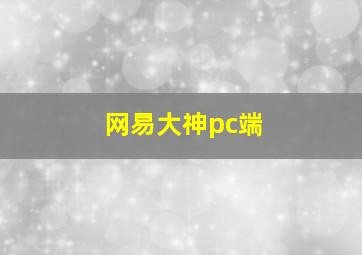 网易大神pc端